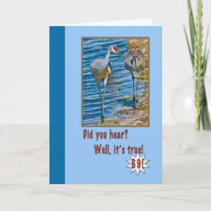 69e verjaardag Kaart met Sandhill Cranes