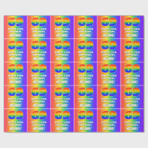 69e verjaardag: kleurrijk, vun regenboogpatroon # 