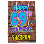 69e verjaardag: Leuk, Urban Graffiti geïnspireerd Medium Cadeauzakje (Achterkant)