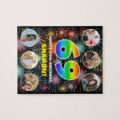 69e verjaardag: Leuke regenboog #, aangepaste naam Legpuzzel (Horizontaal)