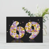 69e verjaardag, met bloembranen kaart (Staand voorkant)