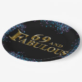 69e verjaardag papieren bordje (Gekanteld)