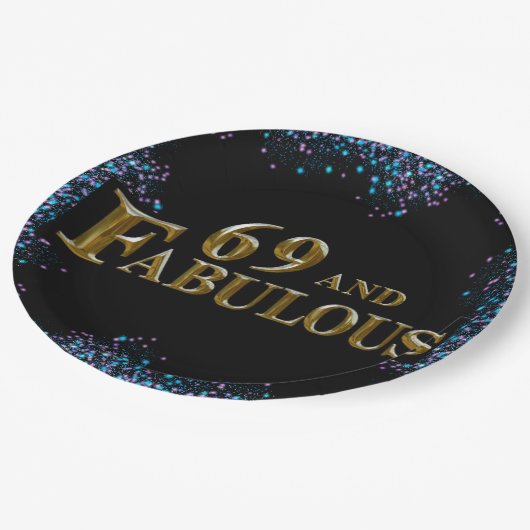 69e verjaardag papieren bordje (Gekanteld)