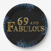 69e verjaardag papieren bordje (Voorkant)