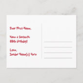 69e verjaardag: Pink Stripes & Hearts, Rainbow 69 Briefkaart (Achterkant)