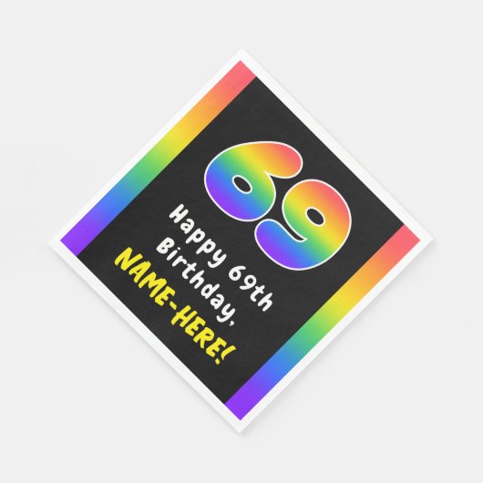 69e verjaardag: Regenboogspectrum # 69, Aangepaste Servet (Hoek)