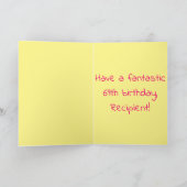 69e verjaardag: Roze strepen & harten, Regenboog # Kaart (Binnen)