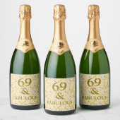 69e verjaardag sparkling wijnetiket (Flessen)