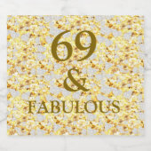 69e verjaardag sparkling wijnetiket (Enkel label)