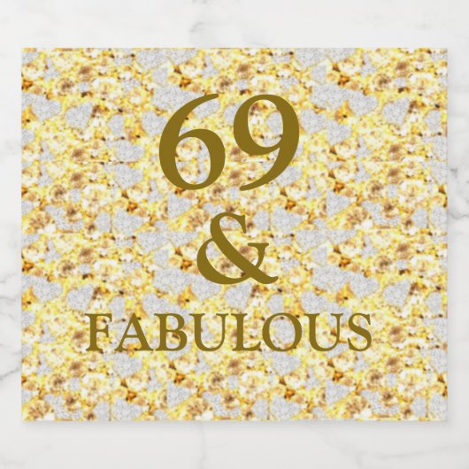 69e verjaardag sparkling wijnetiket (Enkel label)