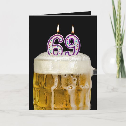 69e verjaardag zwarte bier kaart (Voorkant)