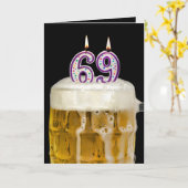 69e verjaardag zwarte bier kaart (Gele Bloem)