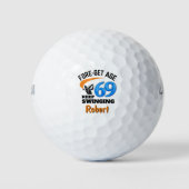 69e verjaardagscadeau Cool Blauwe Aandenken voor H Golfballen (Voorkant)