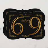 69e, Verjaardagsfeest 69e, grote Gatsby, zwart & g Kaart (Voorkant / Achterkant)