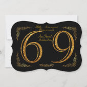 69e, Verjaardagsfeest 69e, grote Gatsby, zwart & g Kaart (Voorkant)