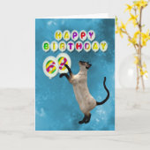 69e verjaardagskaart met siamese katten kaart (Gele Bloem)