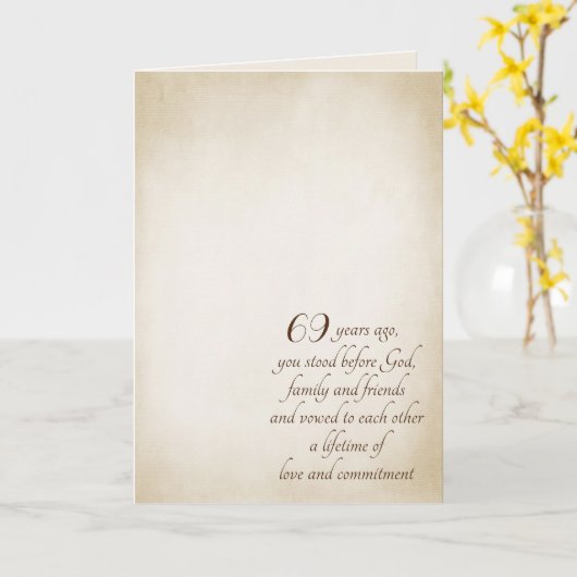 69ste Jubileum over de Vignettextuur Kaart (Gele Bloem)