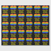 69ste verjaardag: Leuke, kleurrijke regenboog geïn Cadeaupapier (Vlak)