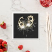 69ste verjaardag Sparklers op zwart Servet (Insitu)