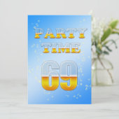 69ste verjaardag uitnodiging met bier (Staand voorkant)