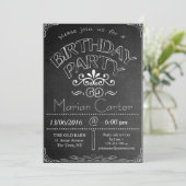 69ste verjaardag van schoolbord uitnodiging (Staand voorkant)