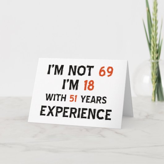 69ste verjaardagsdesign kaart (Voorkant)