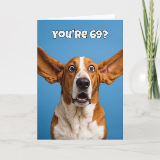 69th Birthday Basset Hound Dog Humor Kaart (Voorkant)