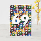 69th Birthday Billiard Ball Collection Kaart (Gele Bloem)