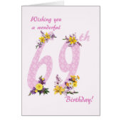 69th Birthday Flower Decorated Numbers (Voorkant)