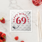 69th Birthday Golf Ball and Club Servet (Insitu)