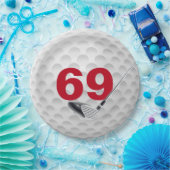 69th Birthday Golf Ball Design Papier Bord (Feest)