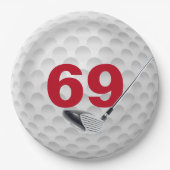 69th Birthday Golf Ball Design Papier Bord (Voorkant)
