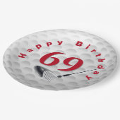 69th Birthday Golf Ball Design  Papieren Bordje (Gekanteld)