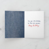 69th Birthday Stick Figuur Girl met rode ballon Kaart (Binnen)