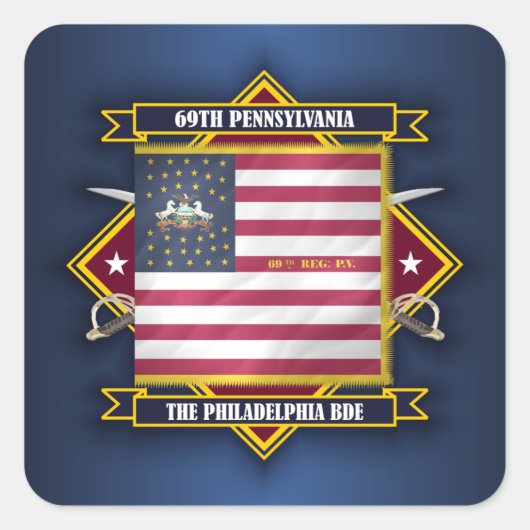 69th Pennsylvania Infantry Vierkante Sticker (Voorkant)