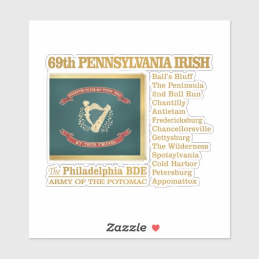 69th Pennsylvania Volunteer Infantry (BH) Sticker (Vel)