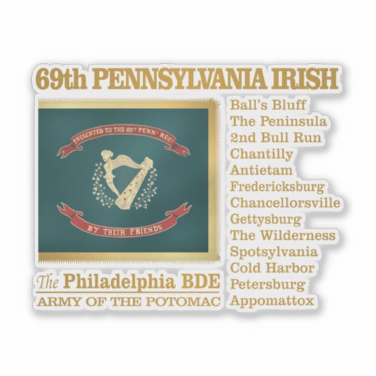 69th Pennsylvania Volunteer Infantry (BH) Sticker (Voorkant)