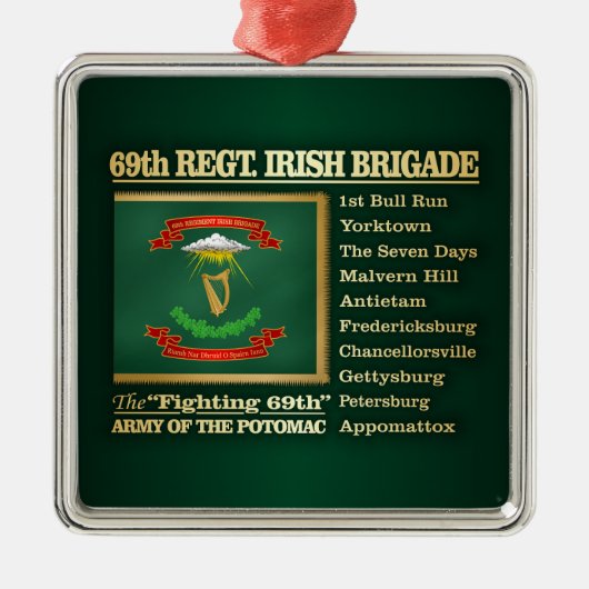 69th Regiment, Ierse Brigade (BH) Metalen Ornament (Voorkant)