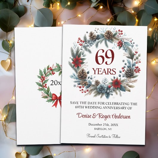 69th Wedding Anniversary Winter Save The Date