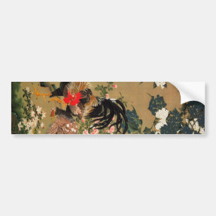 6. 紫 双 図, 若 Hydrangea en Rooster, Jakuchüu Bumpersticker
