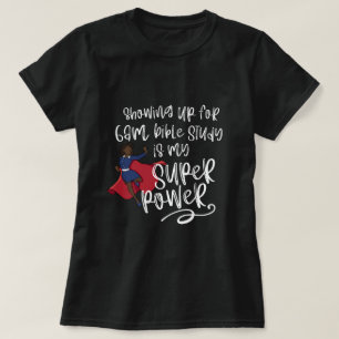 6.000-BEELDSUPER POWER (donkere huid) zwart, kort T-shirt