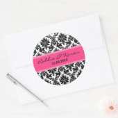 6 - 3 "Black Damask & Hot Pink Favoriet Stickers (Envelop)