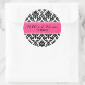6 - 3 "Black Damask & Hot Pink Favoriet Stickers (Tas)
