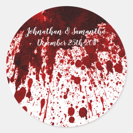 6 - 3" Favor Stickers Blood Splatter Vampire Gothi (Voorkant)