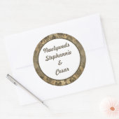 6 - 3"Favor Stickers Bruin Damask (Envelop)