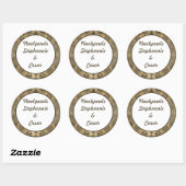 6 - 3"Favor Stickers Bruin Damask (Vel)