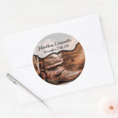 6 - 3" Favor Stickers Cowboy laarzen Schuur Houten (Envelop)