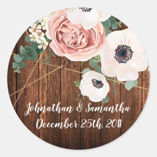 6 - 3" Favor Stickers Geometrische Tuin Roos Schuu (Voorkant)