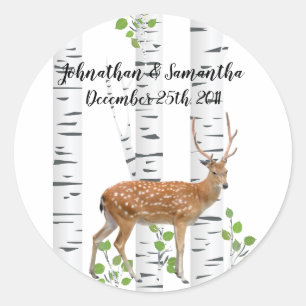 6 - 3" Favor Stickers Herten Doe Woodland Buck Lab