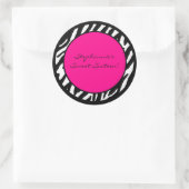 6 - 3" Favor Stickers Hot Pink Zebra Print (Tas)